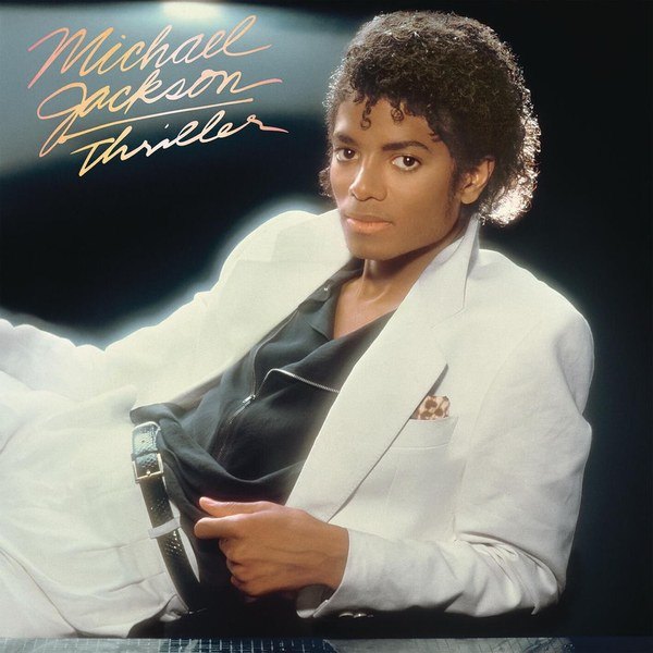 Portada de Thriller como etiqueta del vinilo